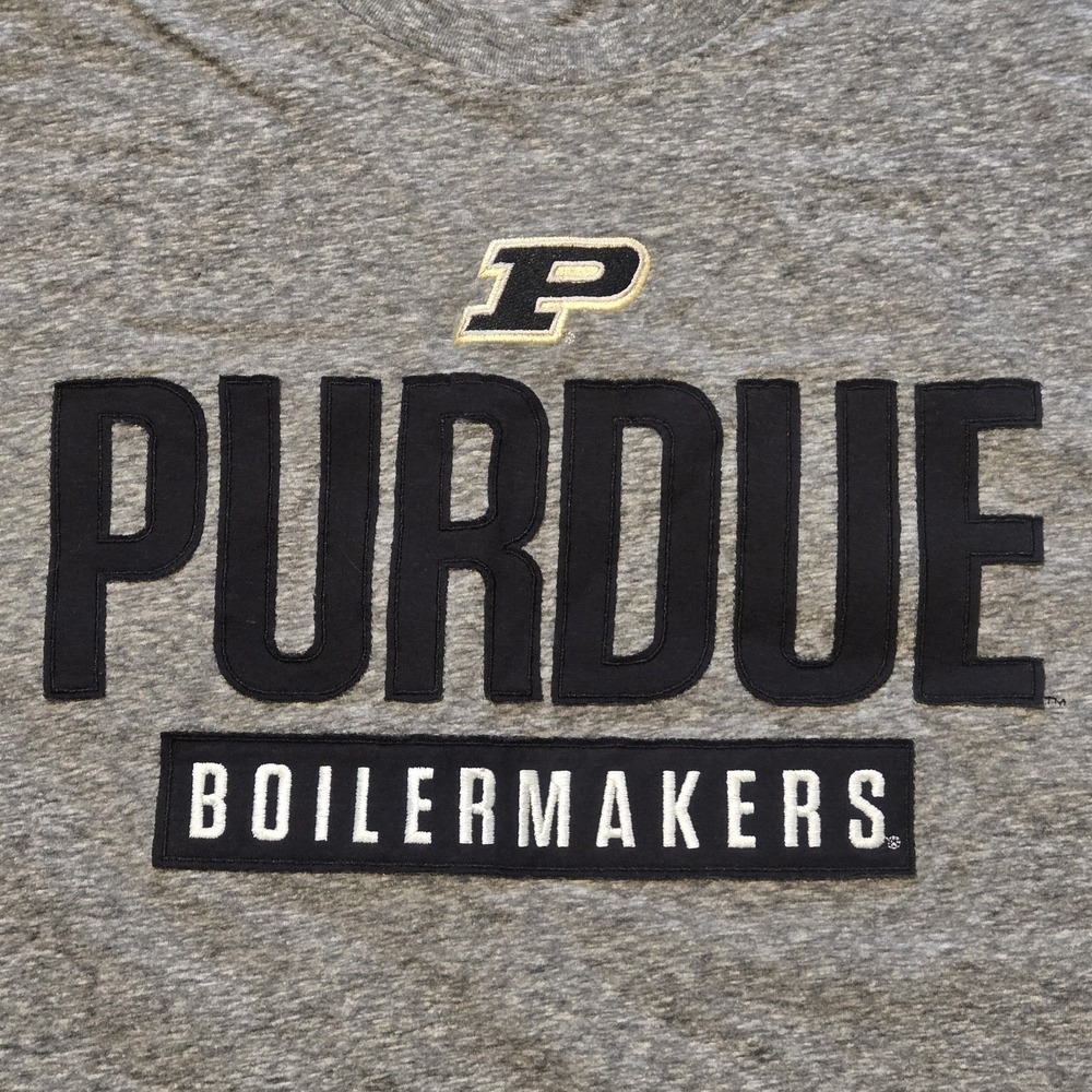 Purdue University Boilermakers T-shirt Size 2XL Champion Gray College Emboidered - Picture 2 of 5